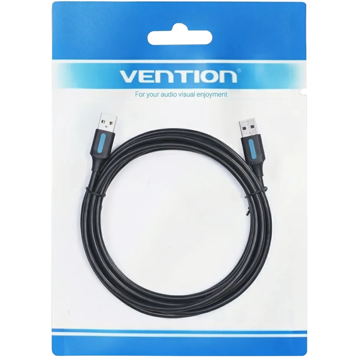 Кабель USB 3.0 AM-AM, 1.0м, PVC, 5 Гбіт/с, чорний, Vention (CONBF) Чорний на малюнкі №4