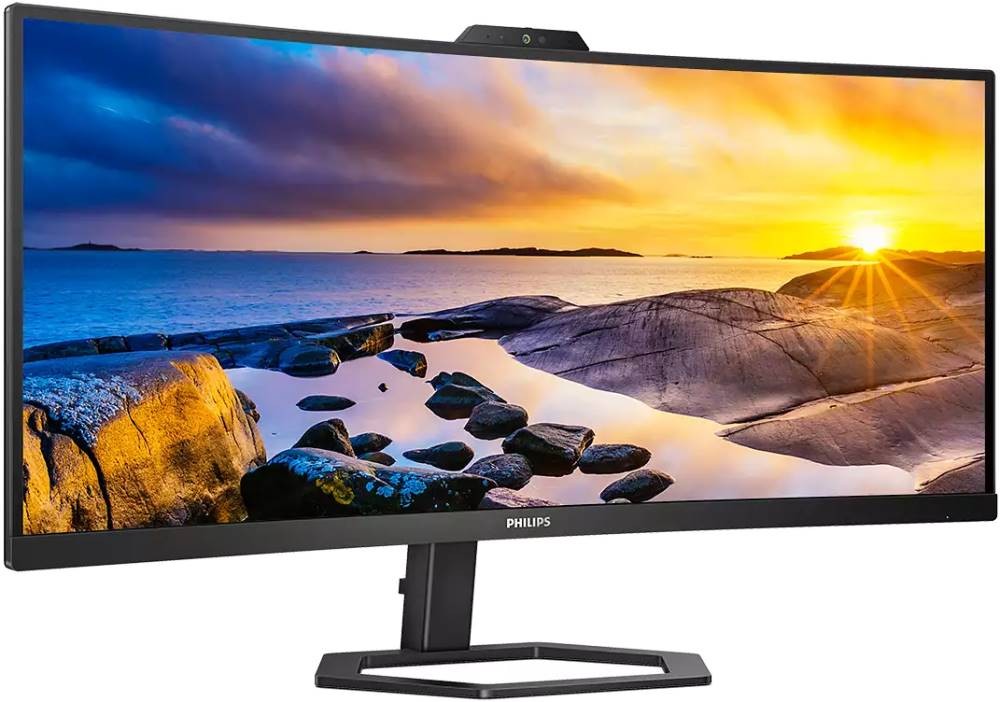 TFT 34 Philips 34E1C5600HE, WQHD, VA, sRGB 123,24%, 100Гц, 1мс, HDMI, DP, USB-C, webcam, HAS, кол (34E1C5600HE/00) Чорний на малюнкі №2