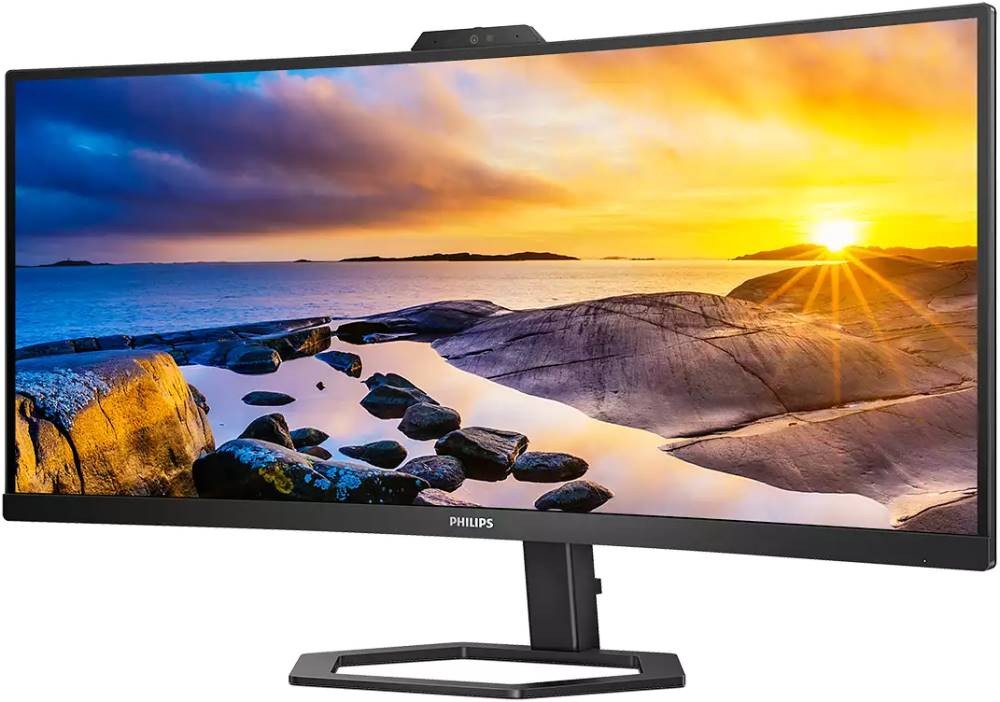 TFT 34 Philips 34E1C5600HE, WQHD, VA, sRGB 123,24%, 100Гц, 1мс, HDMI, DP, USB-C, webcam, HAS, кол (34E1C5600HE/00) Чорний на малюнкі №3