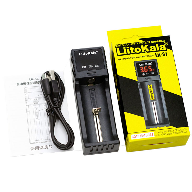 Зарядний пристрій LiitoKala Lii-S1, 1x(Lion/LiFePO4/NiMH/NiCd), 1A, Auto Polarity, Display (Lii-S1) на малюнкі №8