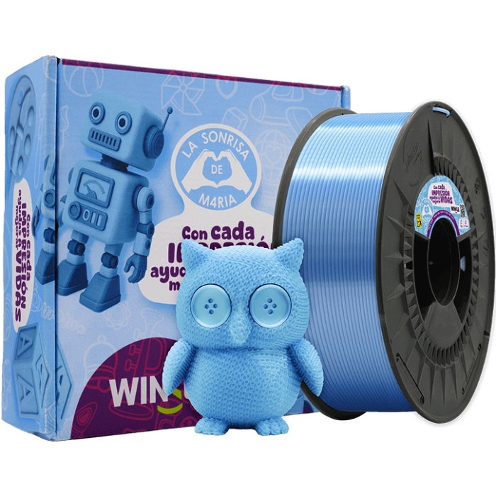 Пластик (Filament) WINKLE PLA SILK 1кг, 1.75мм (PSI01000175SONMARWNK) Блакитний на малюнкі №2