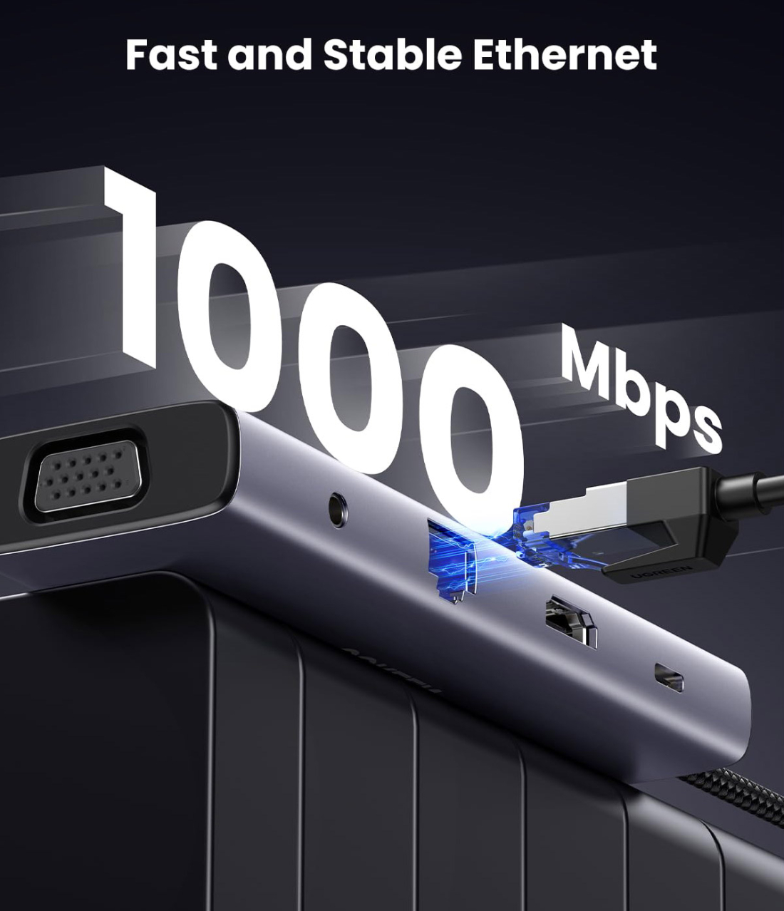 Док-станція USB3.1 Type-C -- HDMI 4K30Hz/VGA/USB 3.0х3/RJ45/SD/TF/PD/3,5мм TRRS 100W 10-in-1 CM498 (15601) на малюнкі №6