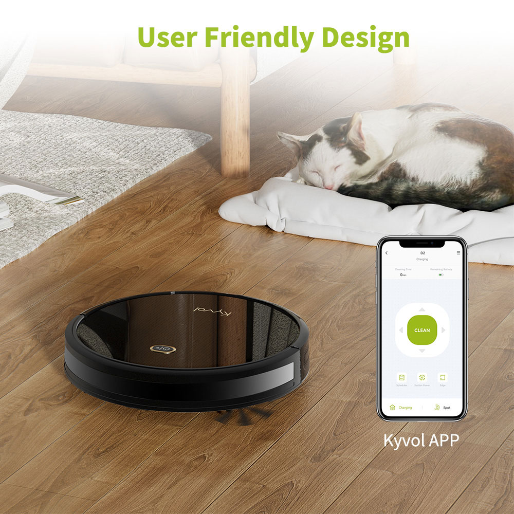Робот пилосос Kyvol Cybovac D2 Random/500ml/2600 mA/1200 pa/Google Assistant, Amazon Alexa\Black (Kyvol D2) Чорний на малюнкі №8