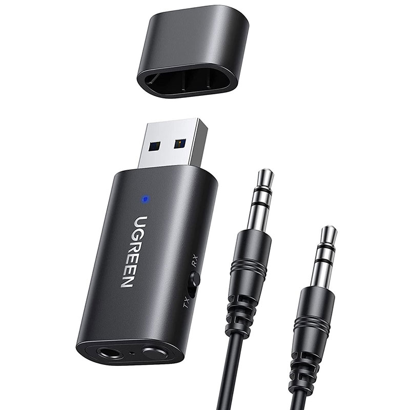 Приймач/транслятор UGREEN USB 2.0 to 3.5mm Bluetooth Adapter with Audio Cable CM523 (60300) на малюнкі №1