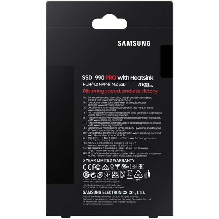 SSD 1TB Samsung 990 PRO with Heatsink M.2 NVMe PCIe 4.0 2280 V-NAND MLC (MZ-V9P1T0CW) на малюнкі №9