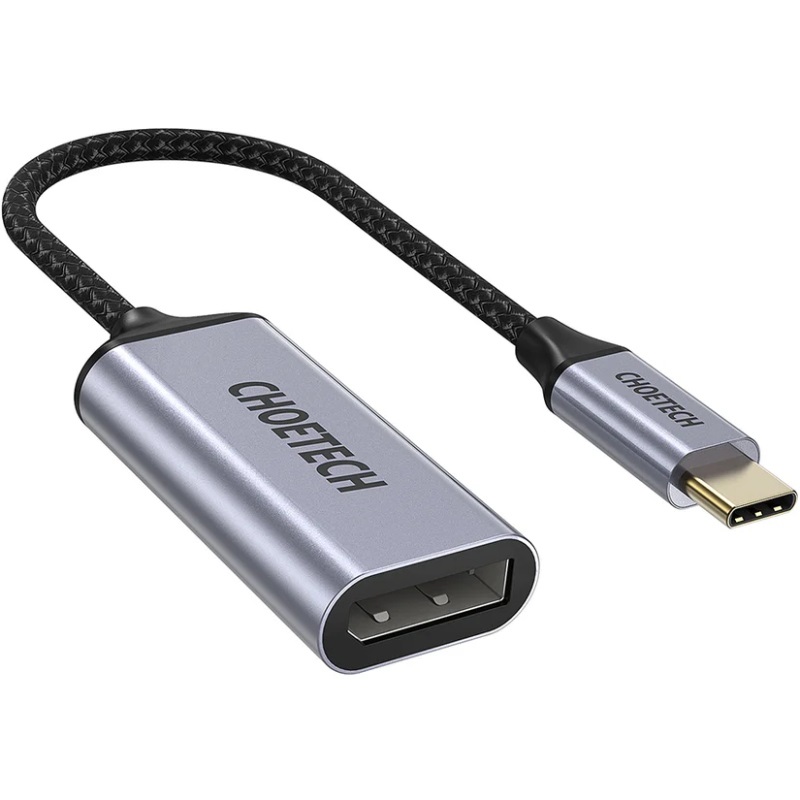 Перехідник USB 3.1 Type-C --> Displayport F 4K 60Hz Choetech cірий