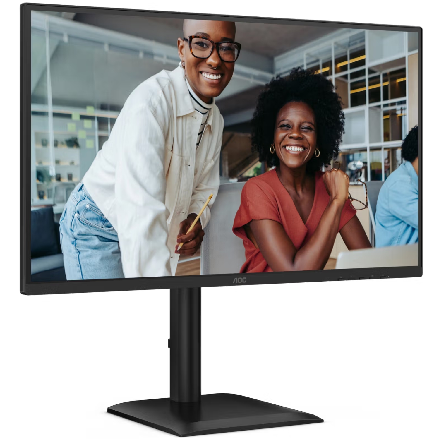 TFT 27 AOC 27E4U, IPS, 120Hz, VGA, HDMI, DP, USB-hub, HAS, Pivot, колонки (27E4U) Чорний на малюнкі №2