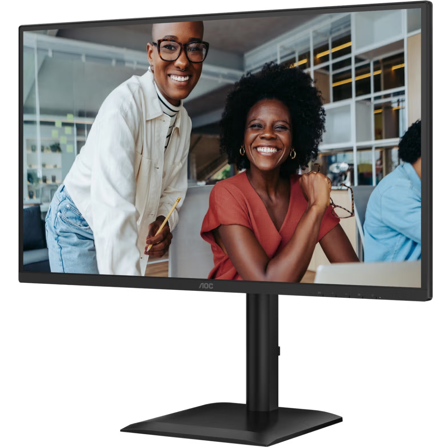 TFT 27 AOC 27E4U, IPS, 120Hz, VGA, HDMI, DP, USB-hub, HAS, Pivot, колонки (27E4U) Чорний на малюнкі №3