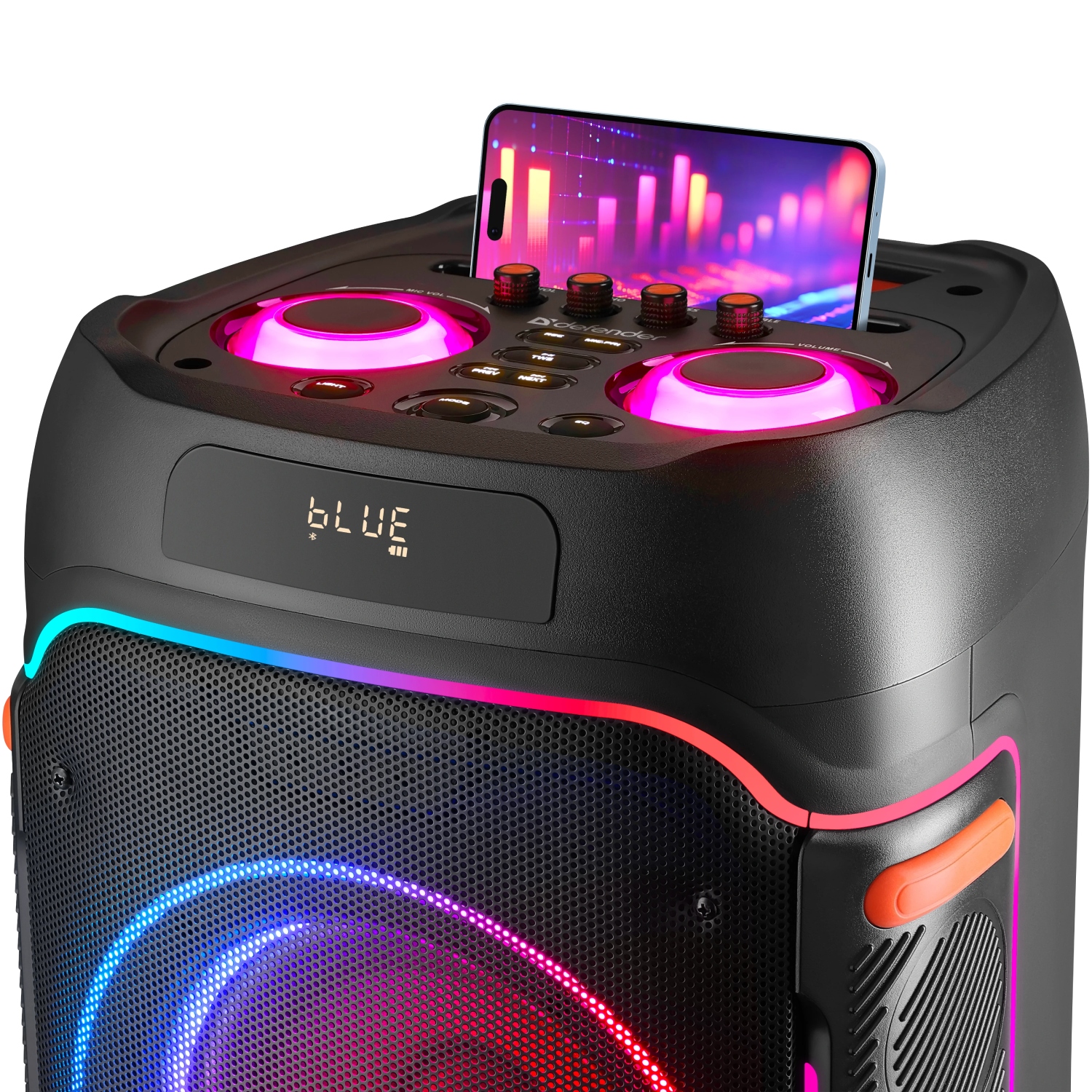 Акустична система 2.0 Defender Boomer 120, 120Вт BT/FM/TF/USB/MIC/LED, чорна (65127) на малюнкі №12