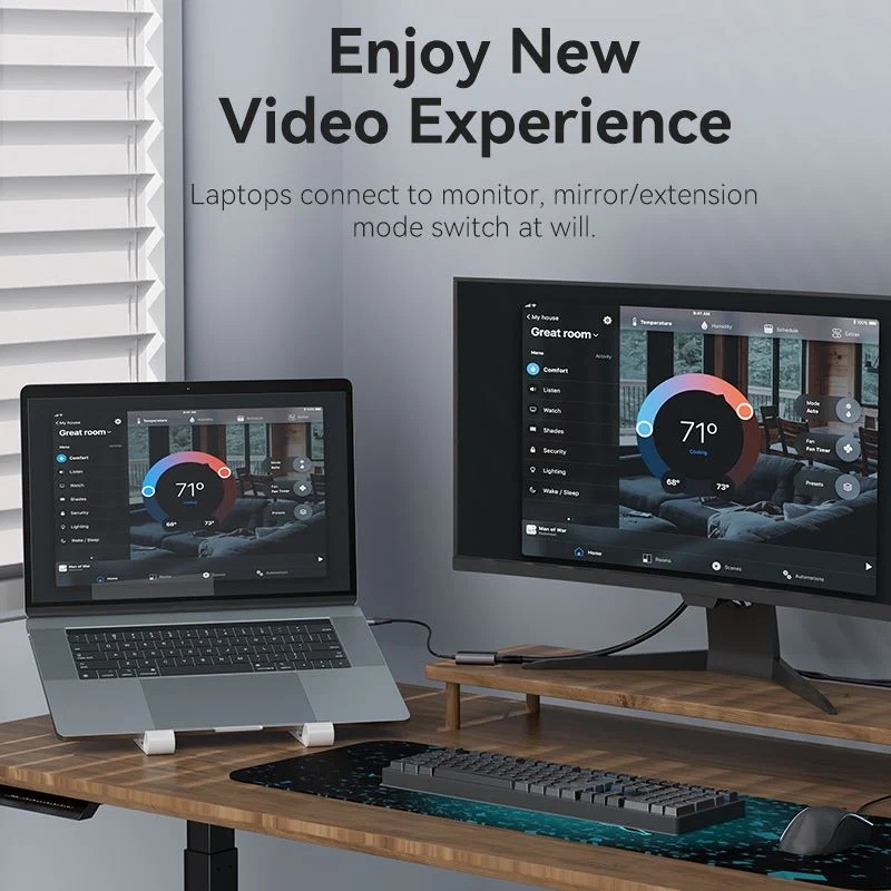 Перехідник HDMI F - USB-C/USB-A M 0.15м Aluminium Alloy, сірий Vention (ACYHB) на малюнкі №8