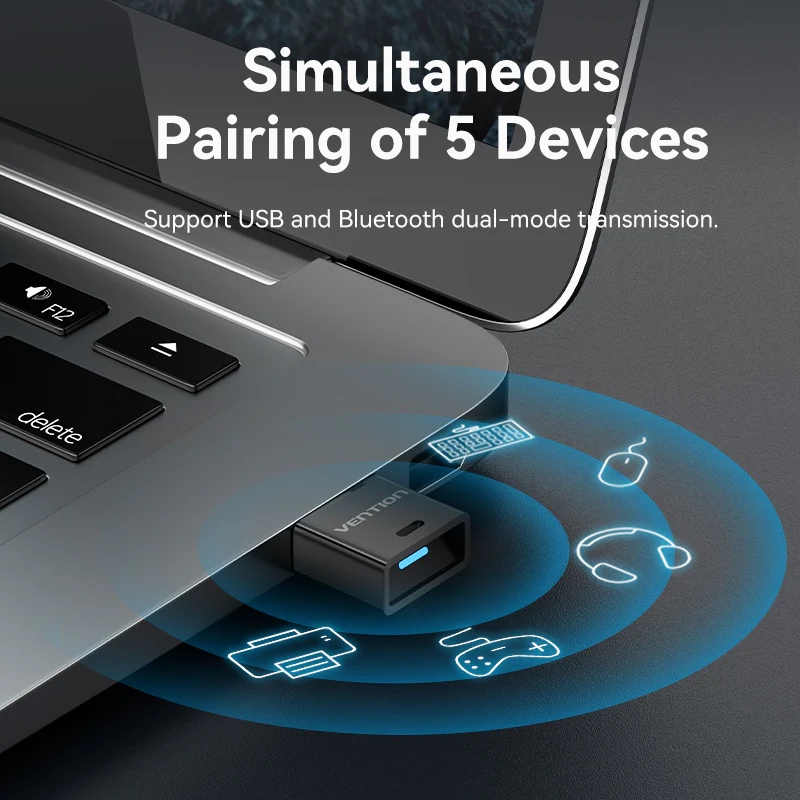 Bluetooth USB adapter v5.3 20м Vention (NAHB0) на малюнкі №7