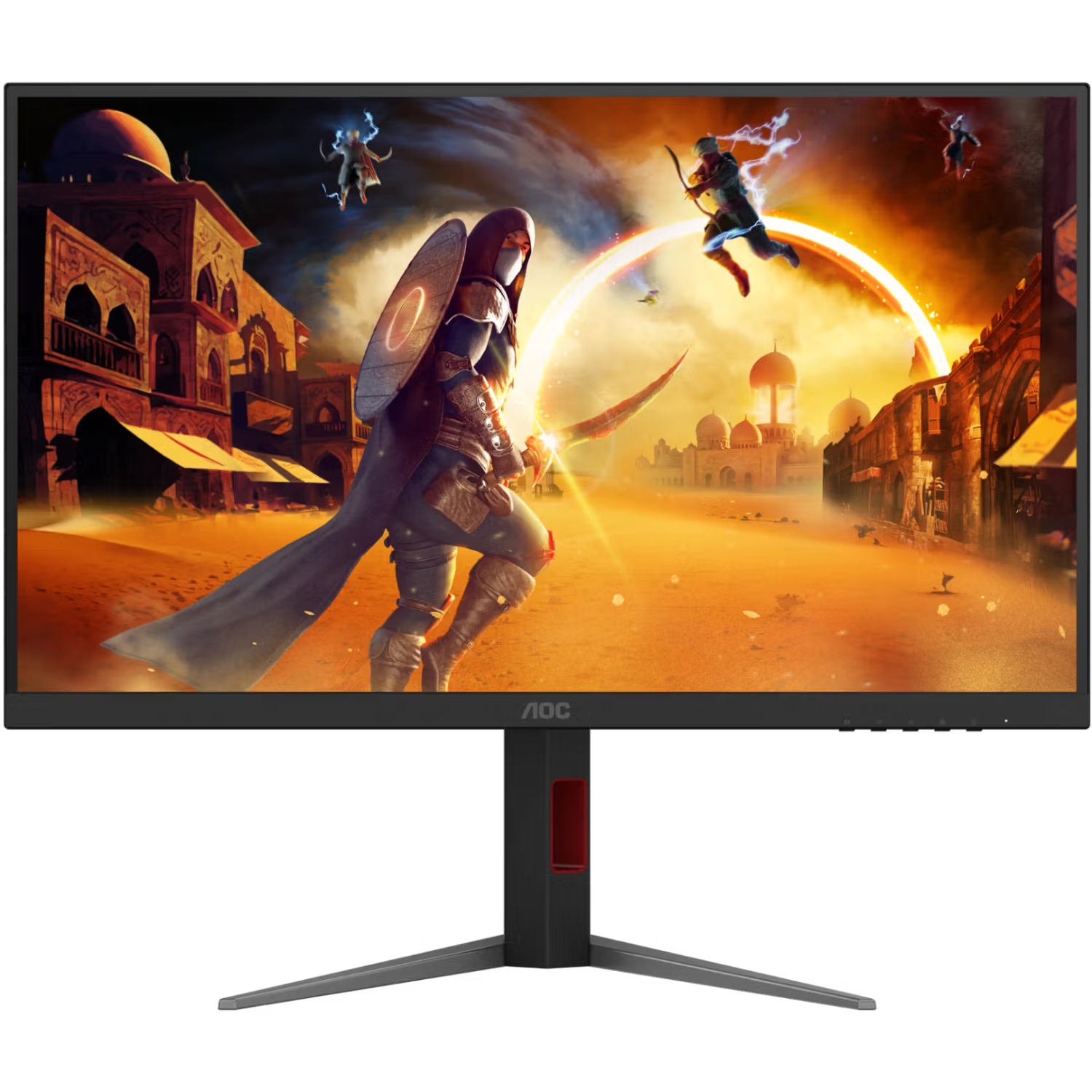 TFT 27 AOC U27G4XM, Fast IPS, 160Гц, 2хHDMI, DP, USB-hub, HAS, Pivot, чорно-червоний (U27G4XM) чорний з червоним на малюнкі №1