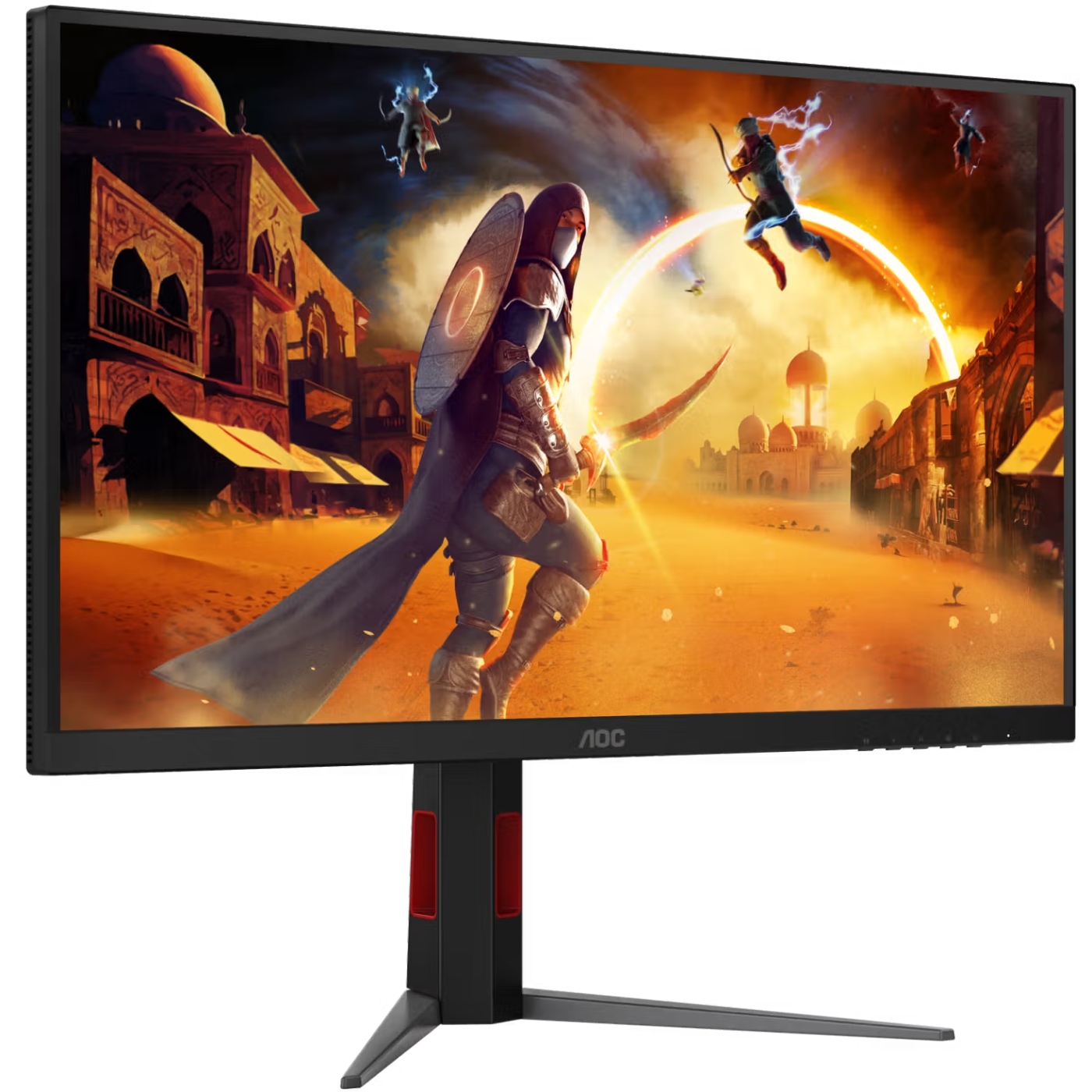 TFT 27 AOC U27G4XM, Fast IPS, 160Гц, 2хHDMI, DP, USB-hub, HAS, Pivot, чорно-червоний (U27G4XM) чорний з червоним на малюнкі №2