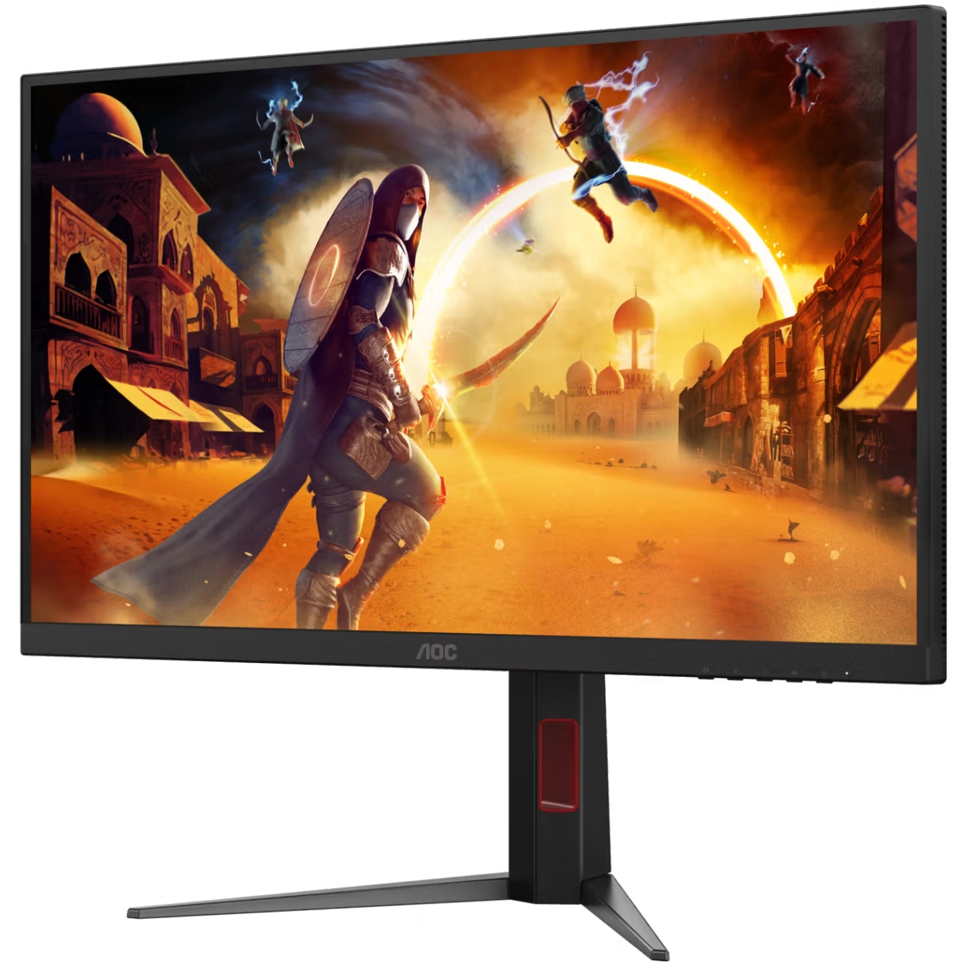 TFT 27 AOC U27G4XM, Fast IPS, 160Гц, 2хHDMI, DP, USB-hub, HAS, Pivot, чорно-червоний (U27G4XM) чорний з червоним на малюнкі №3