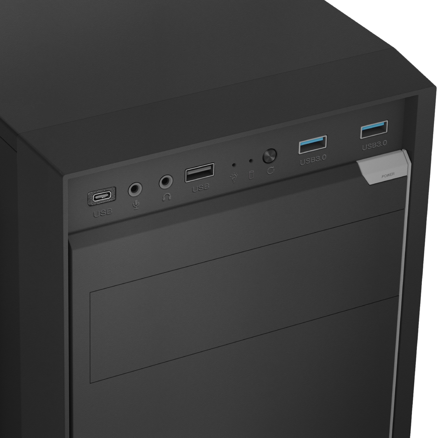 Корпус LogicConcept J23 PRO USB 3.0x2+2.0x1+TYPE-Cx1 BLACK без БЖ ATX (LC-A-J23PR-1F-B) Чорний на малюнкі №7