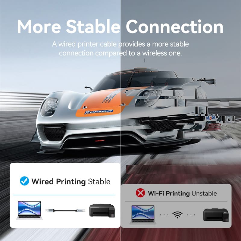 Кабель USB 2.0 AM-BM, 5.0 м, 480Mbps Printer, обплетення сірий Vention (CTTHJ) Чорний з сірим на малюнкі №6