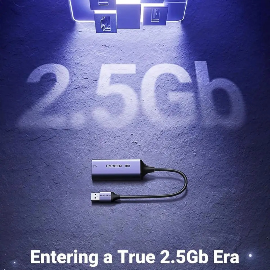 Перехідник USB 3.0 Type-A -- Ethernet RJ45 2.5Gb CM648 Ugreen чорний (25051) на малюнкі №2