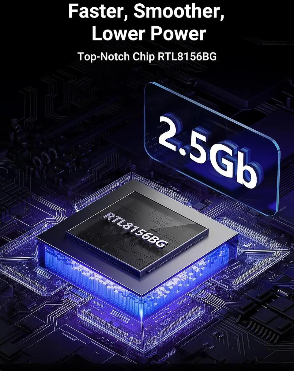 Перехідник USB 3.0 Type-A -- Ethernet RJ45 2.5Gb CM648 Ugreen чорний (25051) на малюнкі №5