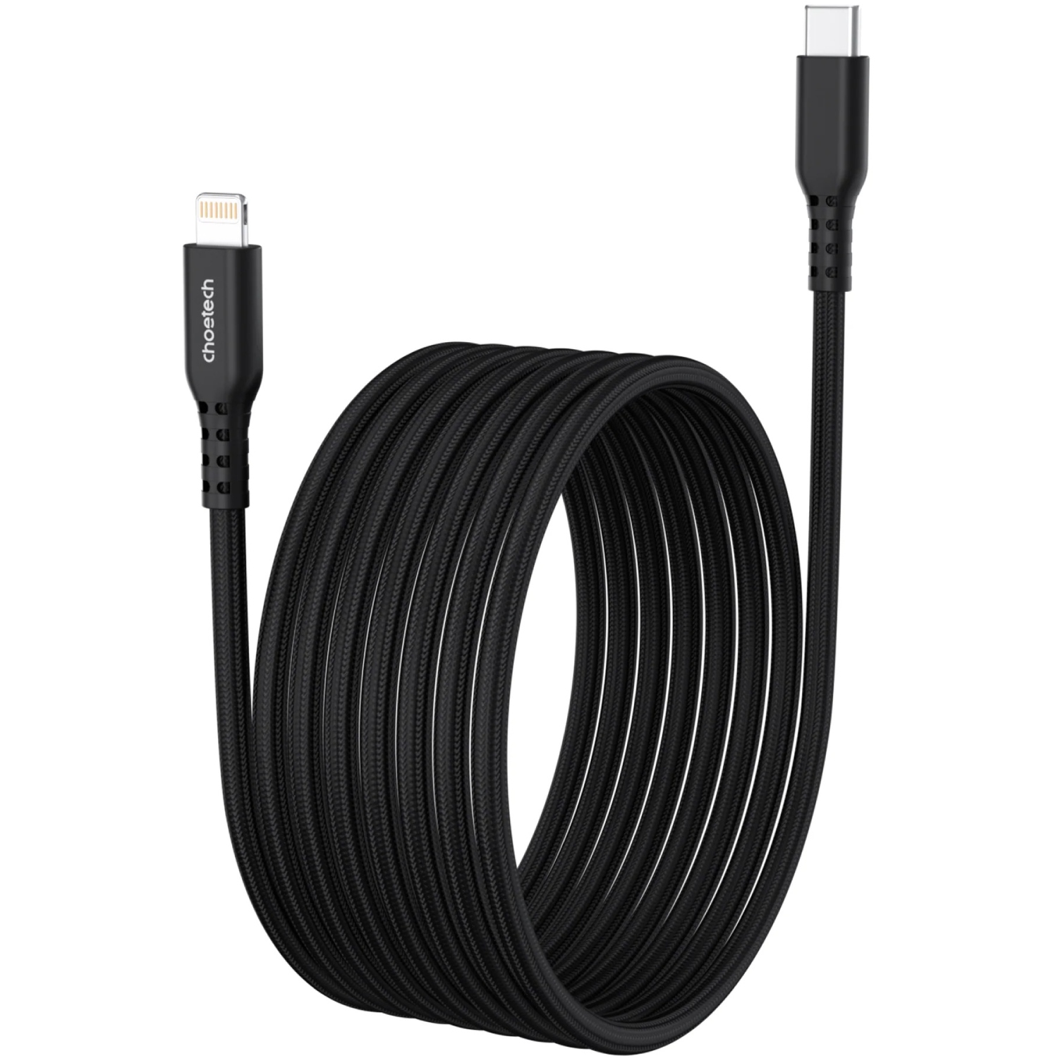 Кабель USB3.1 Type-C M-Lightning M, 1.8 м, MFi PD 20W, обплетення, чорний Choetech (XCL-1021-BK) на малюнкі №2