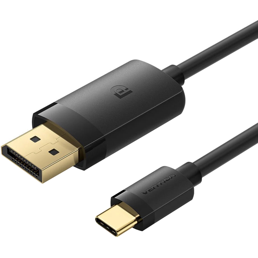 Кабель USB 3.1 Type-C M - DisplayPort M, 1.0м, v.1.2, 4K60Hz, Aluminum Alloy чорний Vention (CRJBF) на малюнкі №1