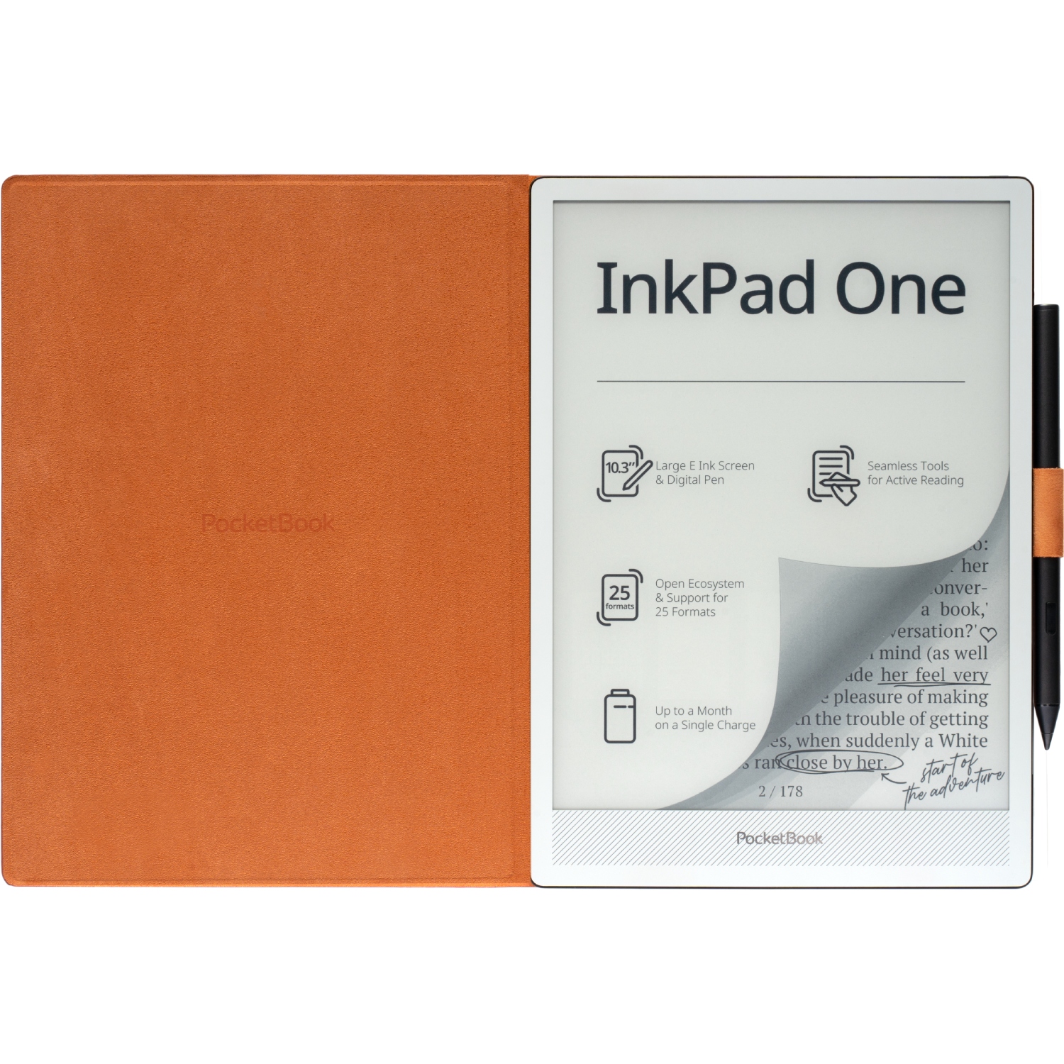 Обкладинка PocketBook 10.3, InkPAd One(PB1030), Magnetic folio cover, оранжевий (MF-1030-DOG-WW) помаранчевий на малюнкі №9