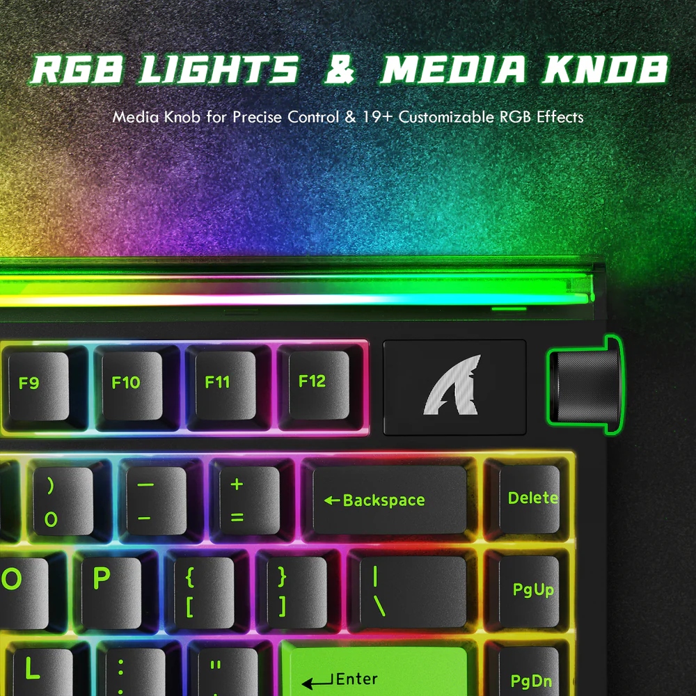 Клавіатура ігрова магнітна Attack Shark R85 HE 79кл. RGB, USB-C, Magnetic Switch Green (R85HEGRN_AS) Чорний на малюнкі №7