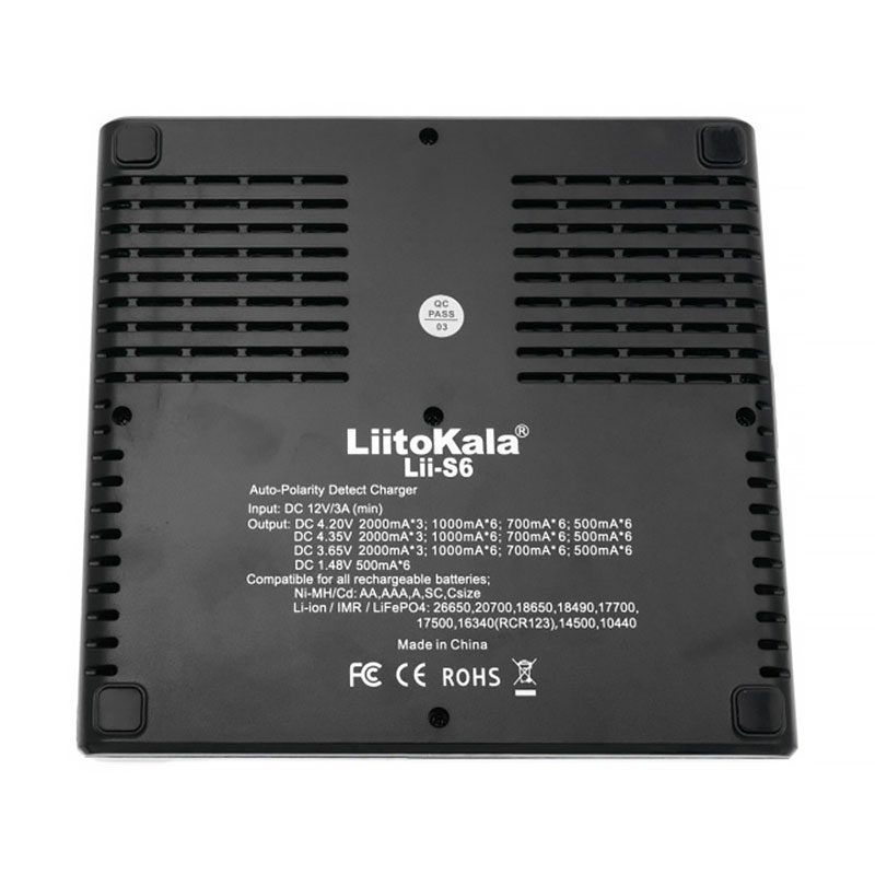 Зарядний пристрій LiitoKala Lii-S6, 6x(Lion/LiFePO4/NiMH/NiCd), Auto Polarity, Display+CAR charger (Lii-S6+CAR charger) на малюнкі №4