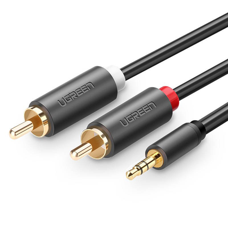 Кабель AUX Audio TRS - RCAx2 M/M 5.0м UGREEN AV102 (10513) Чорний на малюнкі №1