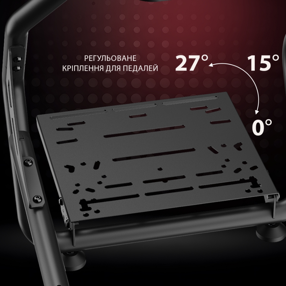 Крісло ігрове кокпіт AGN із кріпленням для керма, монітора, педалей та коробки передач чорне (AGN03-BS-KP02) Чорний на малюнкі №7