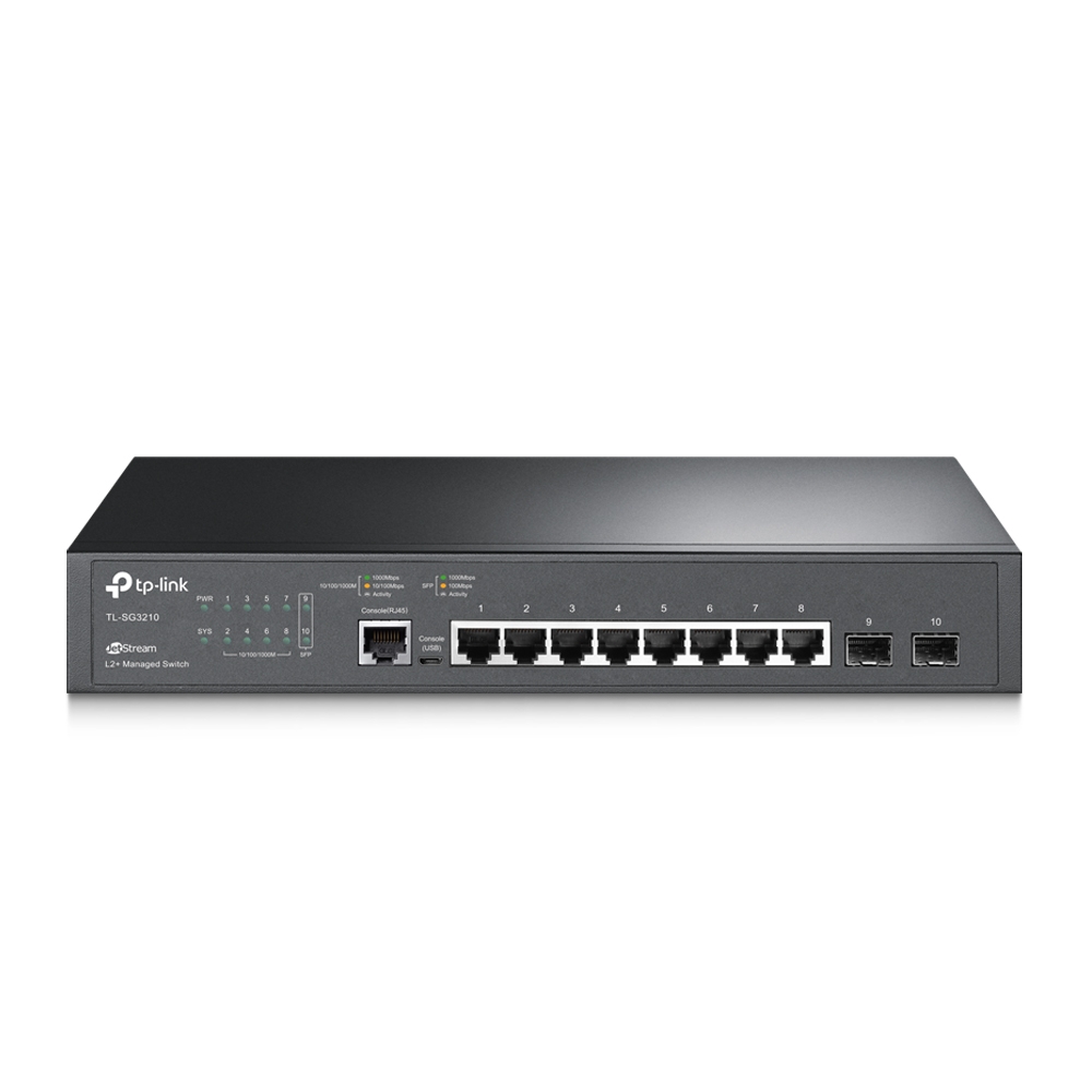 Комутатор TP-Link TL-SG3210, 2xSFP/1000 Мбіт/с, 8x10/100/1000 RJ45 (TL-SG3210) на малюнкі №1