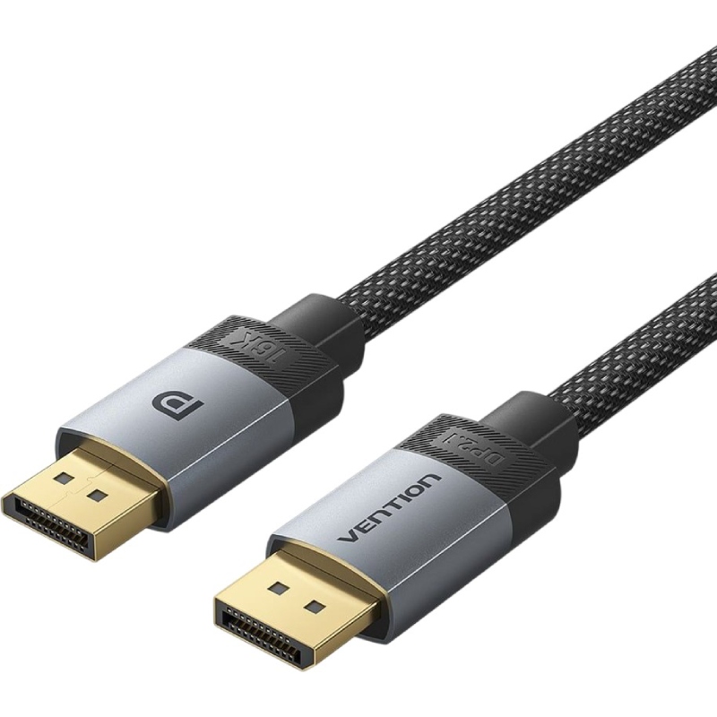 Кабель DisplayPort M - M 1.0м, V2.1, 16K 60 Гц, зворотня сумісність, обплетення, чорний Vention (HGBHF) на малюнкі №1