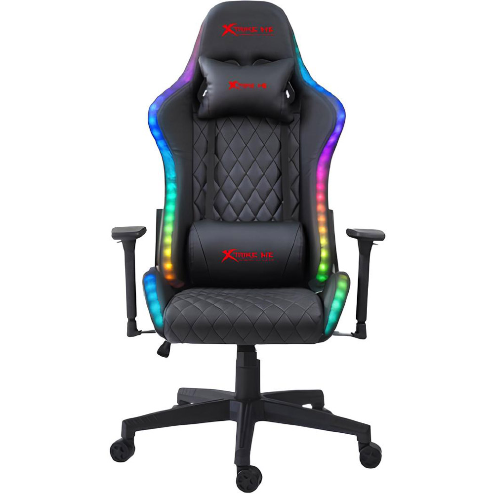 Крісло ігрове XTRIKE ME Advanced Gaming Chair GC-907, 50мм, RGB, чорно-червоне (GC-907) Чорний на малюнкі №1