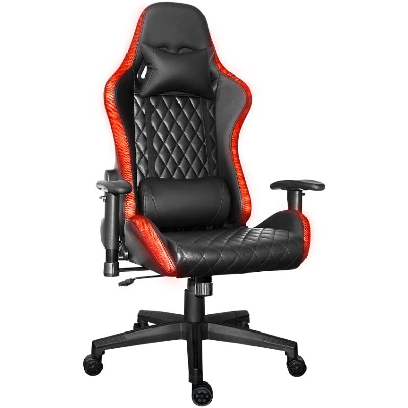 Крісло ігрове XTRIKE ME Advanced Gaming Chair GC-907, 50мм, RGB, чорно-червоне (GC-907) Чорний на малюнкі №7