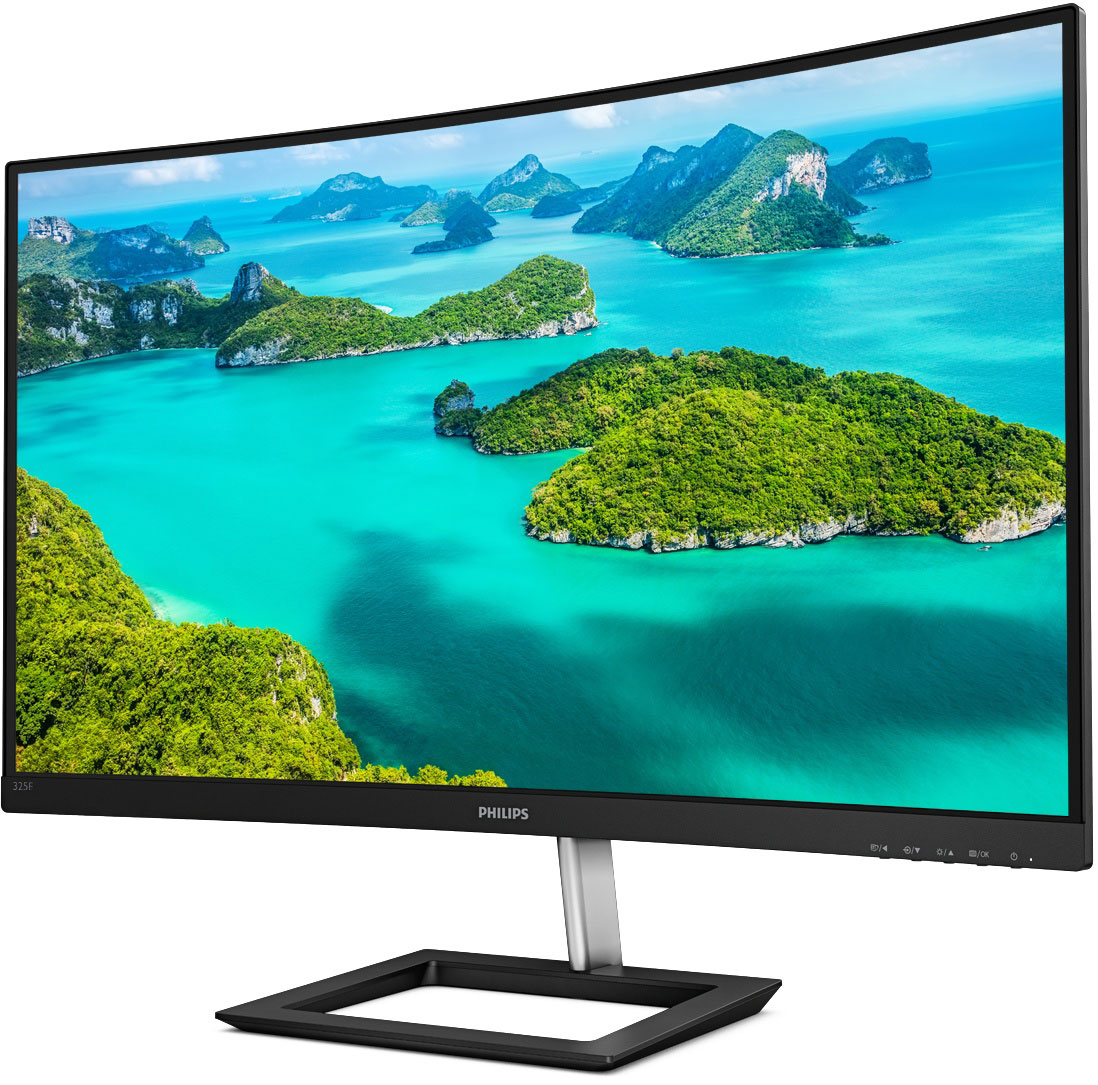 TFT 31.5 Philips 325E1C, VA, QHD, вигнутий, VGA, HDMI, DP (325E1C/00) чорний з сріблястим на малюнкі №3