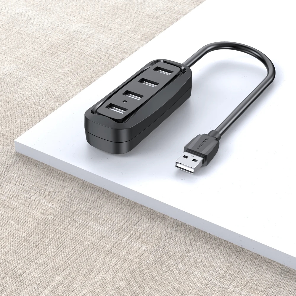 Хаб USB 2.0 - 4xUSB-A 2.0, 1,0м, чорний Vention (VAS-J43-B100) на малюнкі №6