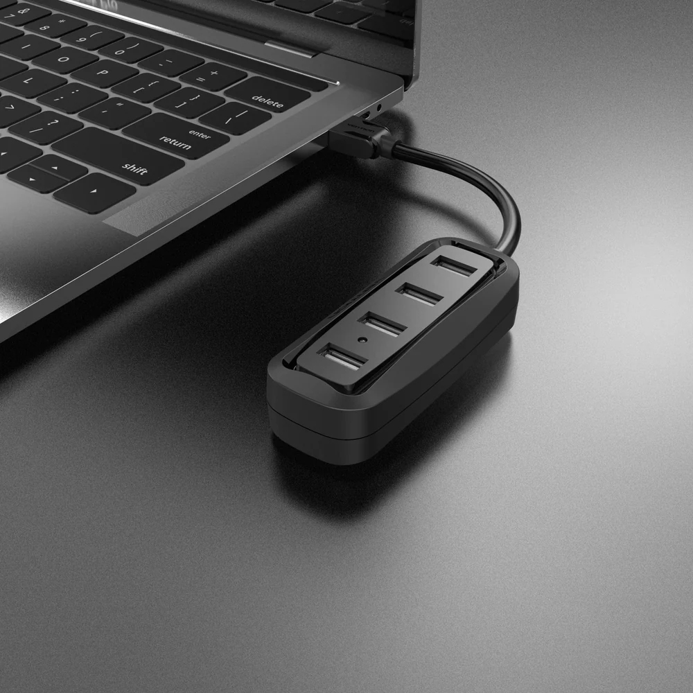 Хаб USB 2.0 - 4xUSB-A 2.0, 1,0м, чорний Vention (VAS-J43-B100) на малюнкі №7