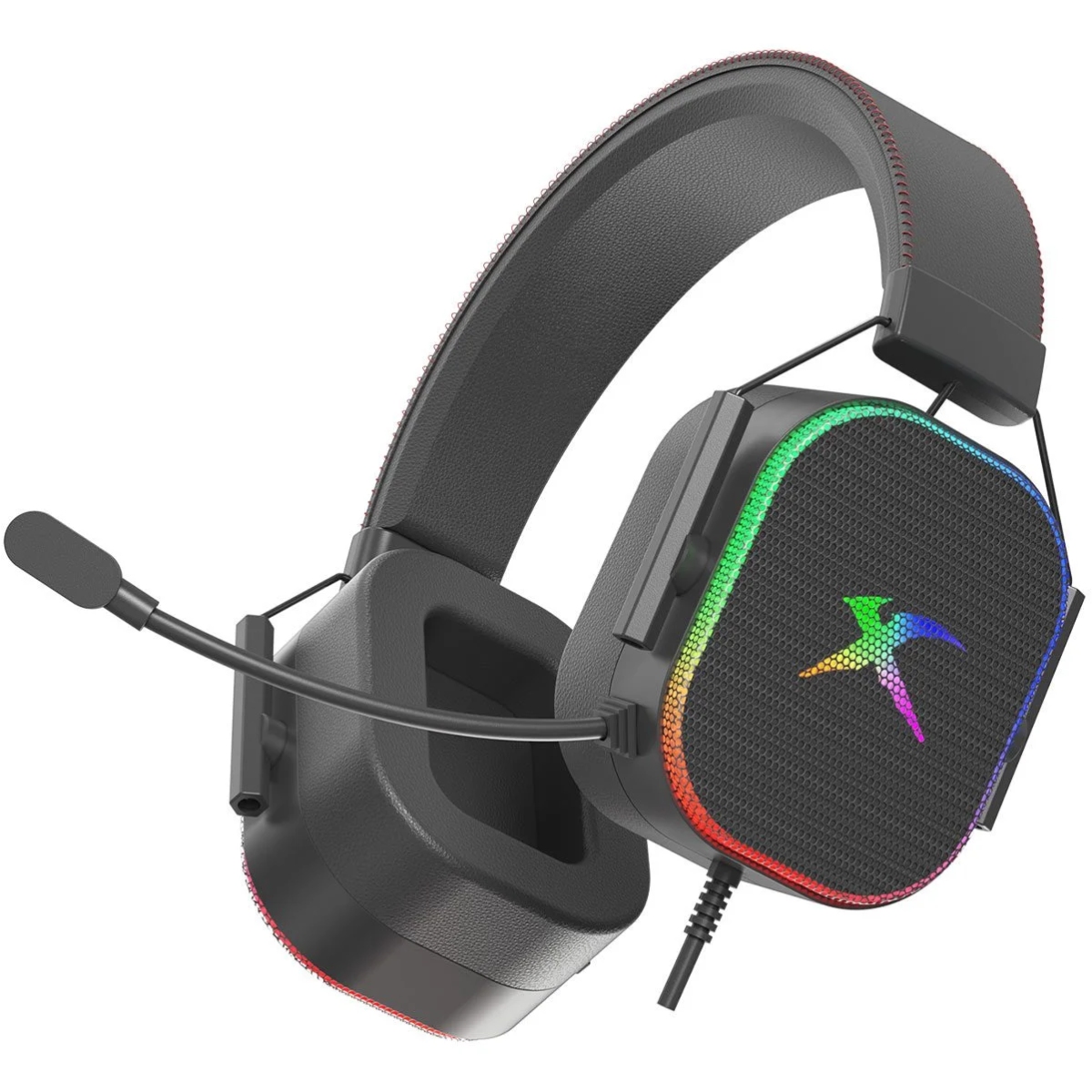 Ігрова гарнітура XTRIKE ME XBOX/PS/PC, USB+3,5 мм, статичне RGB, кабель 2м, чорна (GH-606) Чорний на малюнкі №1