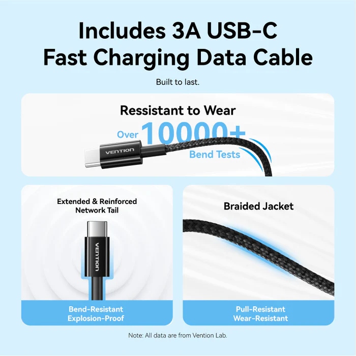 Зарядний пристрій 1xUSB-C 20W + USB-C to Lightning cable М-М Black Vention (G17B0-EU) на малюнкі №6