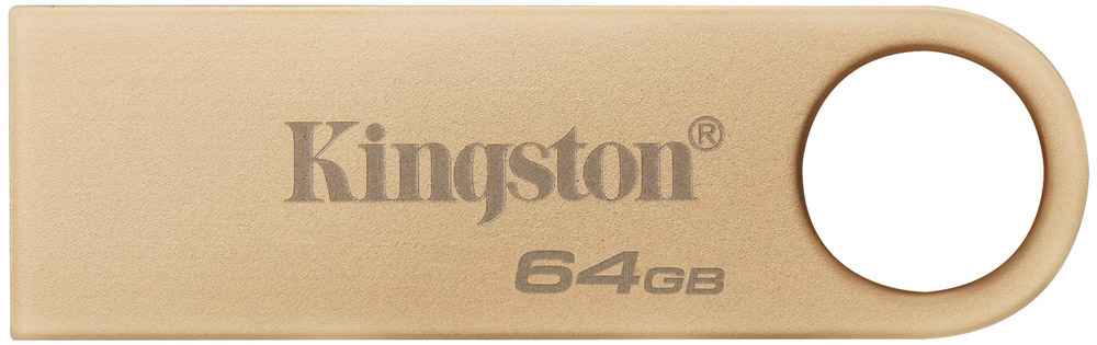 USB Flash Kingston 64GB USB 2.0 DT SE9 G3 Metal Gold, Retail (DTSE9G3/64GB#) золотистий на малюнкі №1