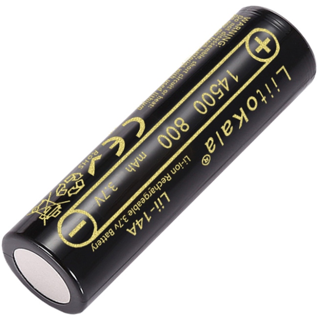 Акумулятор 14500 LiitoKala, Lii-14A, 800mAh, 3.7V li-ion battery, 1 pcs (Lii-14A (14500)) на малюнкі №3