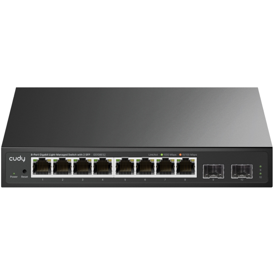 Комутатор Cudy GS108ES2, 8 портовий Gigabit Light-Managet with 2SFP Switch (GS108ES2) на малюнкі №1