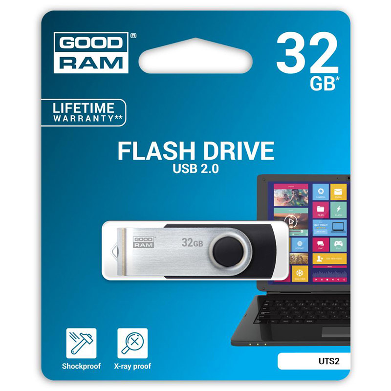 USB Flash GoodRAM 32GB USB 2.0 Twister Black, Retail (UTS2-0320K0R11#) Чорний на малюнкі №3