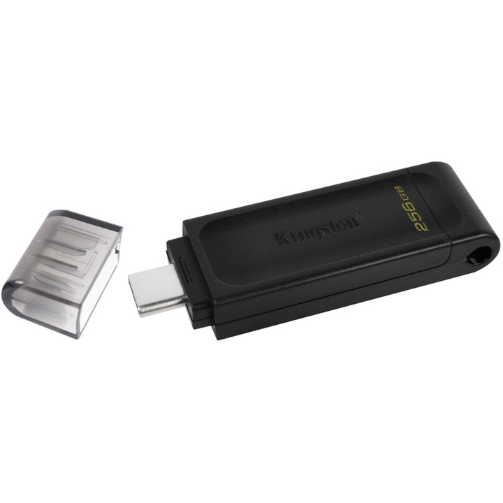 USB Flash Kingston 256GB USB Type-C DataTraveler 70, Retail (DT70/256GB#) Чорний на малюнкі №3