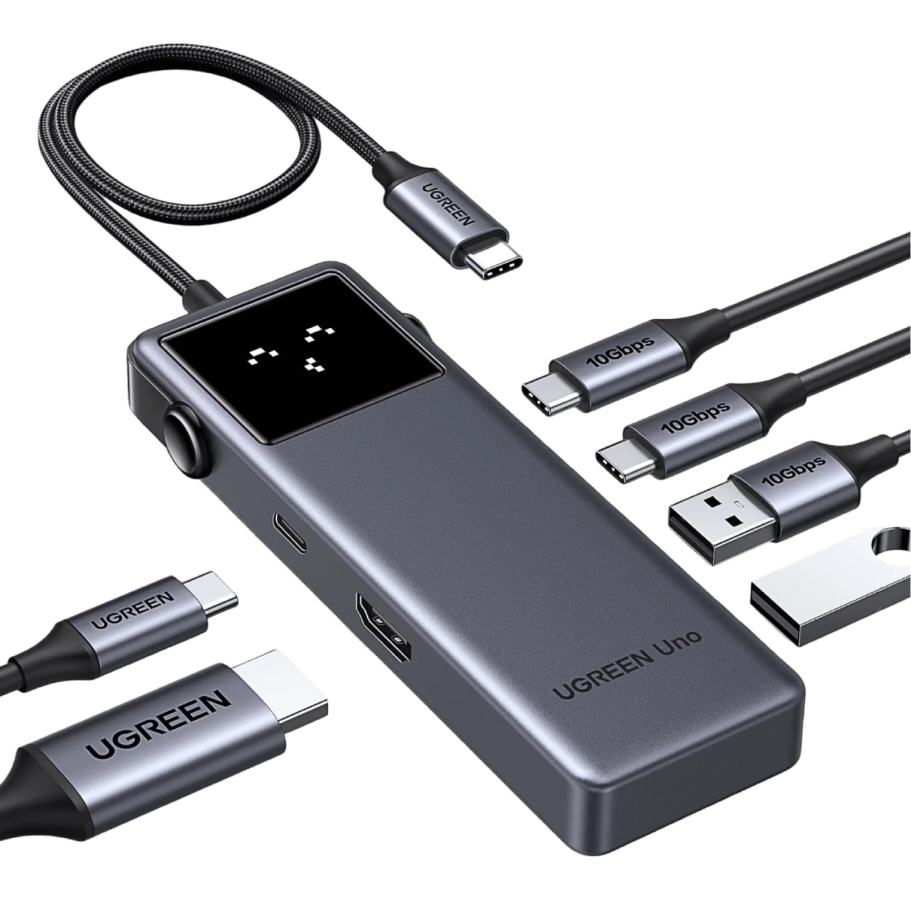 Док-станція USB3.2 Type-C -- HDMI 4K60Hz/2xUSB-А 3.2/2xUSB-C 3.2/PD 100W 6-in-1 CM888 Ugreen (35998) на малюнкі №2