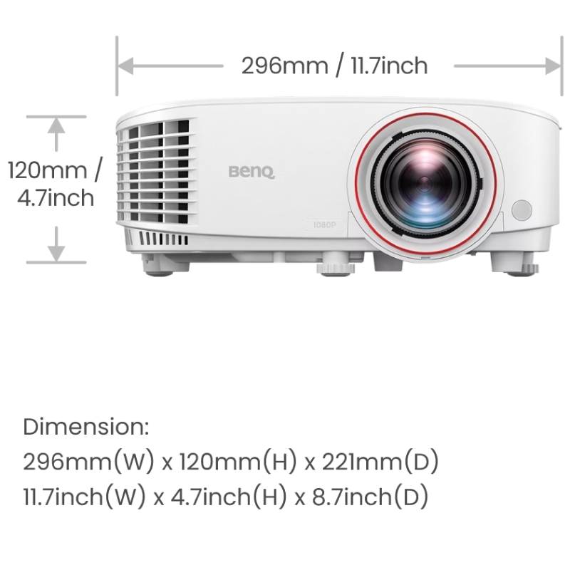 Проєктор BENQ TH671ST, короткофокусний, DLP,1080P,ANSI 3000Lm,10000:1, 2хHDMI, USB,16:9, білий (9H.JGY77.1HE) на малюнкі №6