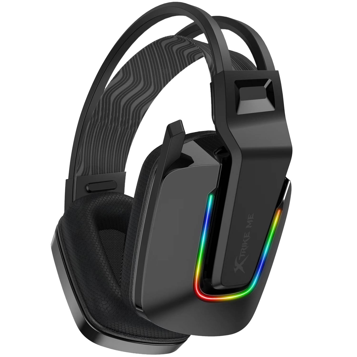 Ігрова гарнітура XTRIKE ME GH-712, USB+3.5мм, RGB, кабель 2м, чорна (GH-712) Чорний на малюнкі №1