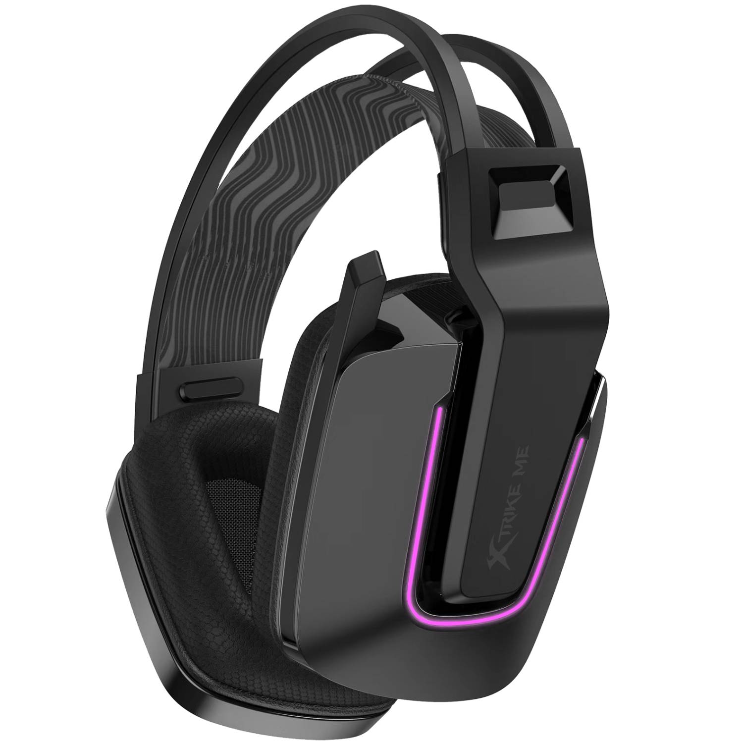 Ігрова гарнітура XTRIKE ME GH-712, USB+3.5мм, RGB, кабель 2м, чорна (GH-712) Чорний на малюнкі №6