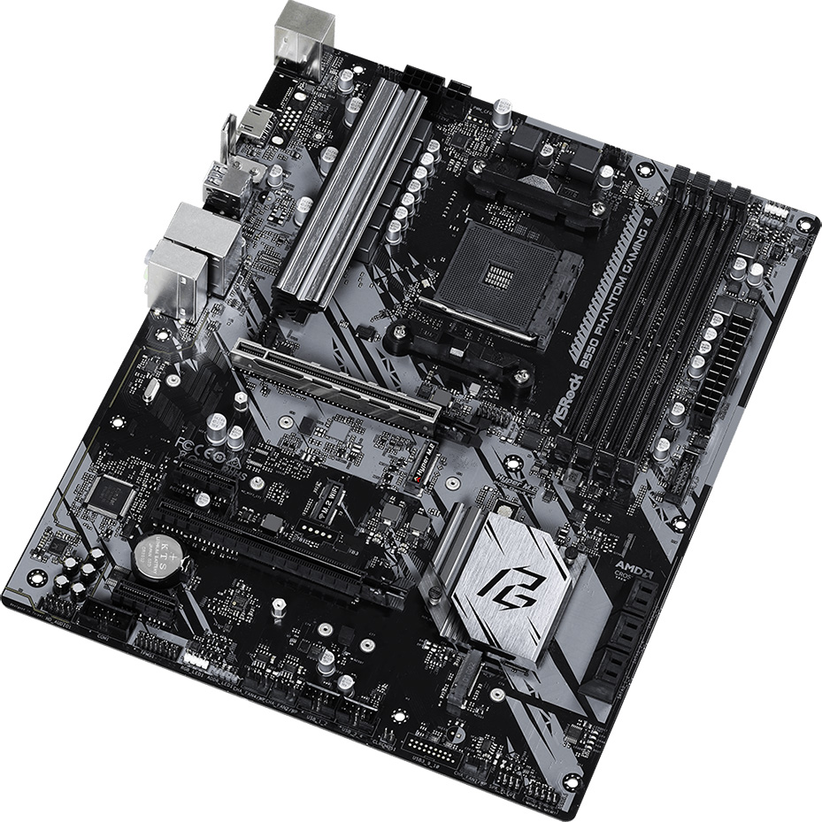ASRock (AM4/B550, 4*DDR4, 2xPCIex16, HDMI, 6xSATAІІІ, 3xM.2, GLan, 7.1ch, ATX) (B550 Phantom Gaming 4) на малюнкі №2