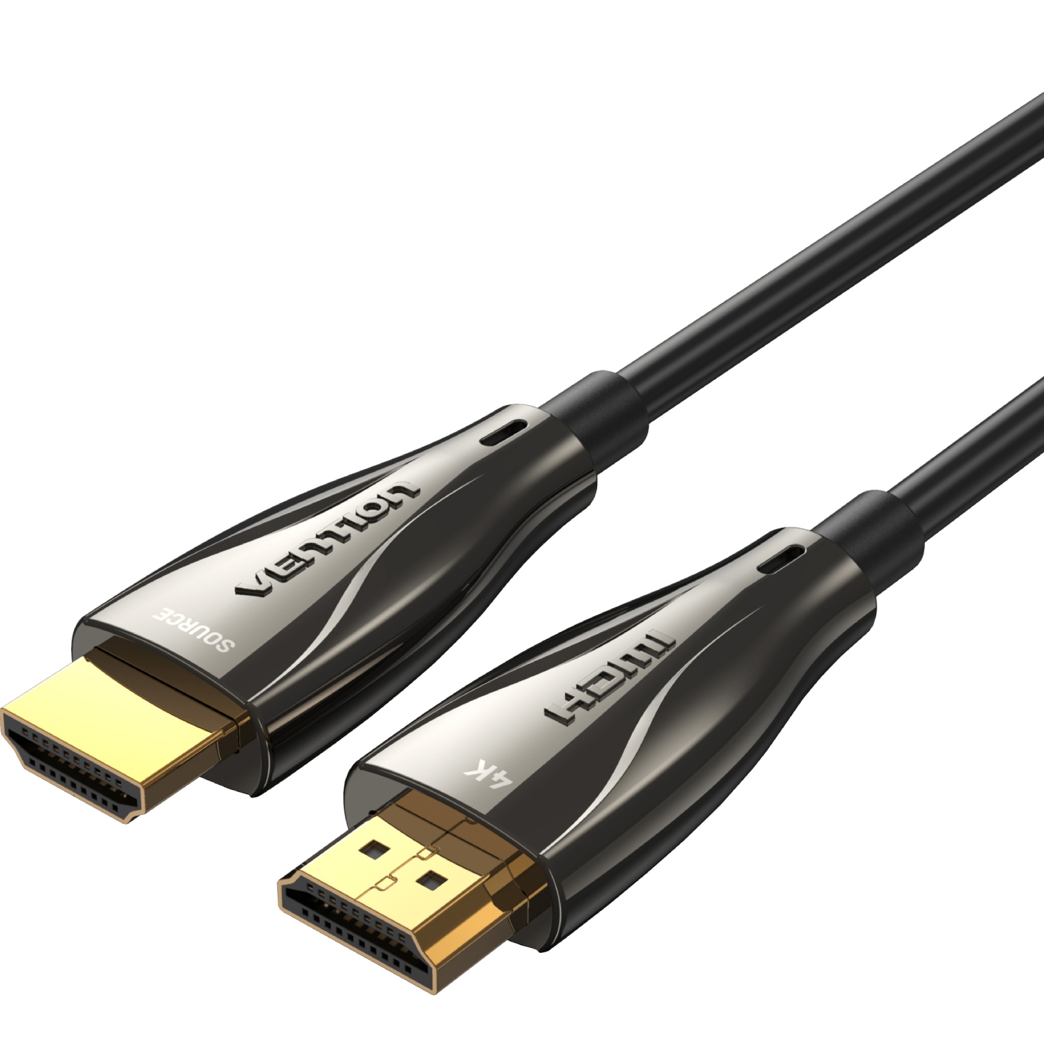 Кабель HDMI M - M, 50.0 м, V2.0, Optical 4K 60Гц Black Zinc Alloy Vention (ALSBX) на малюнкі №1