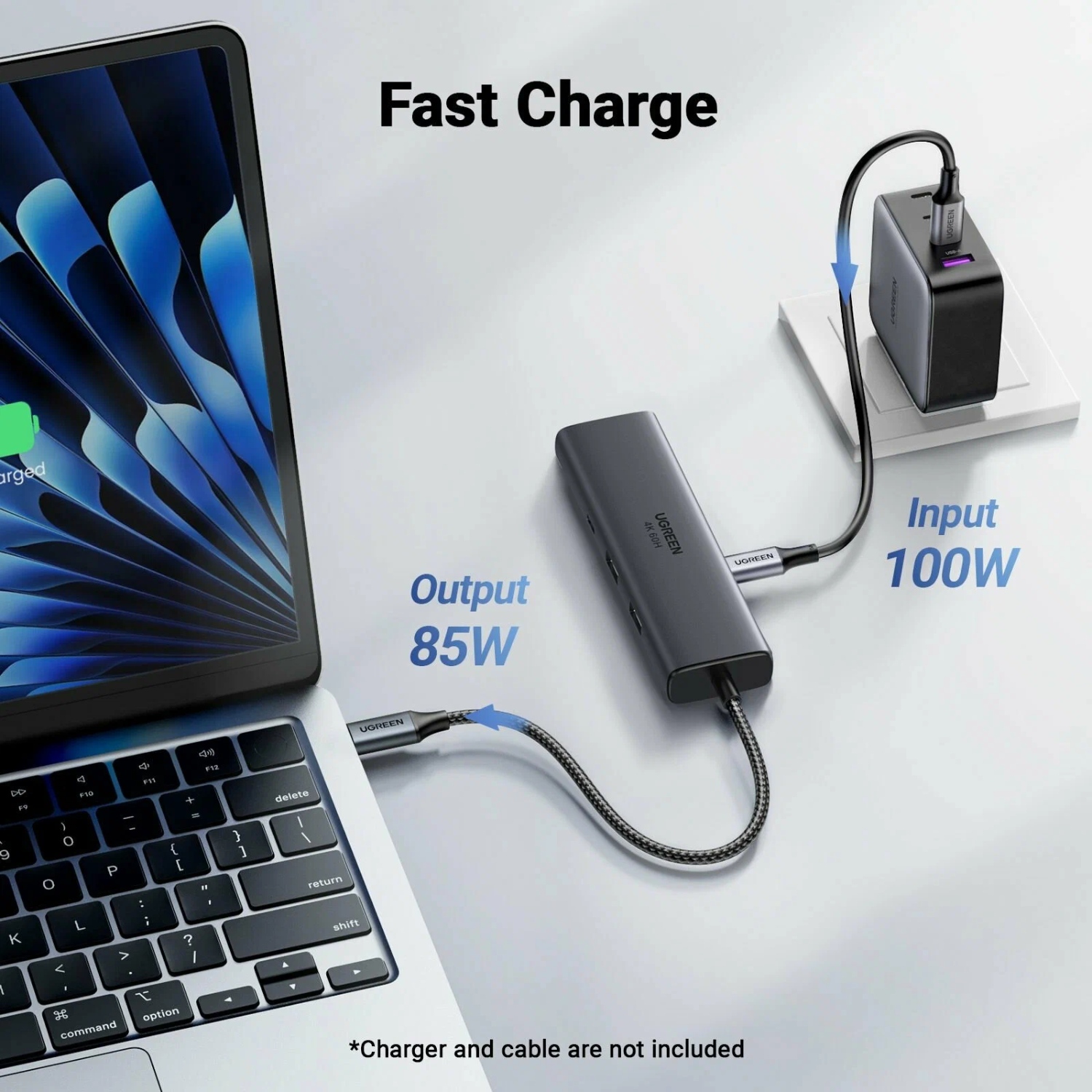 Док-станція USB3.2 Type-C - HDMI 4K60Hz/2xUSB-A 3.2/USB-C 3.2/RJ45/ PD 100W CM512 Ugreen (45000) на малюнкі №4